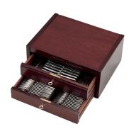 Robbe Berking Mahogany cutlery chest for 69 pieces, with 2 drawers