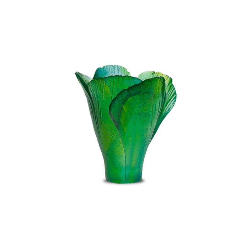 Daum Ginkgo Mini Vase Green SKU: 05157/C