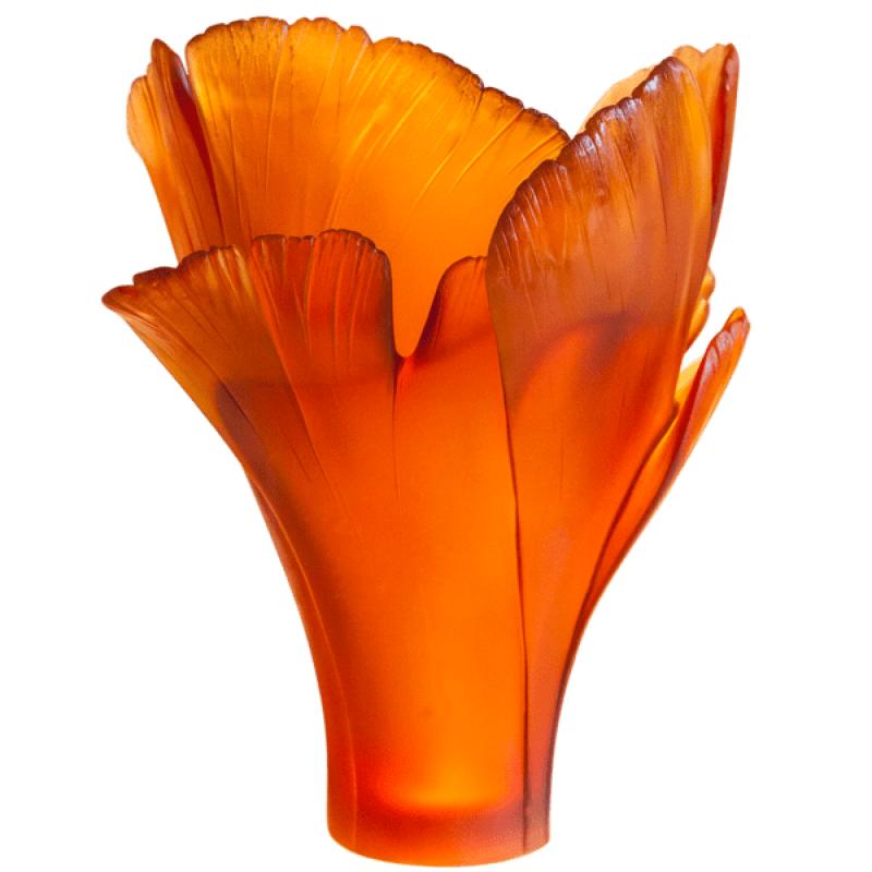 Daum Magnum Vase Ginkgo Orange SKU: 05107-3