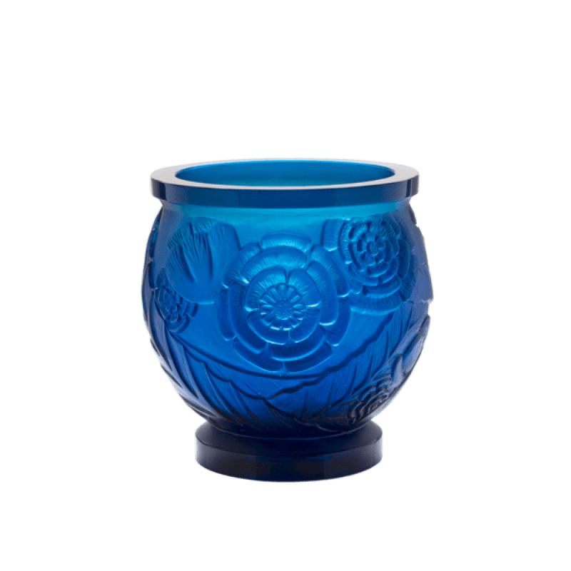 Daum Medium Blue Vase Empreinte SKU: 5588