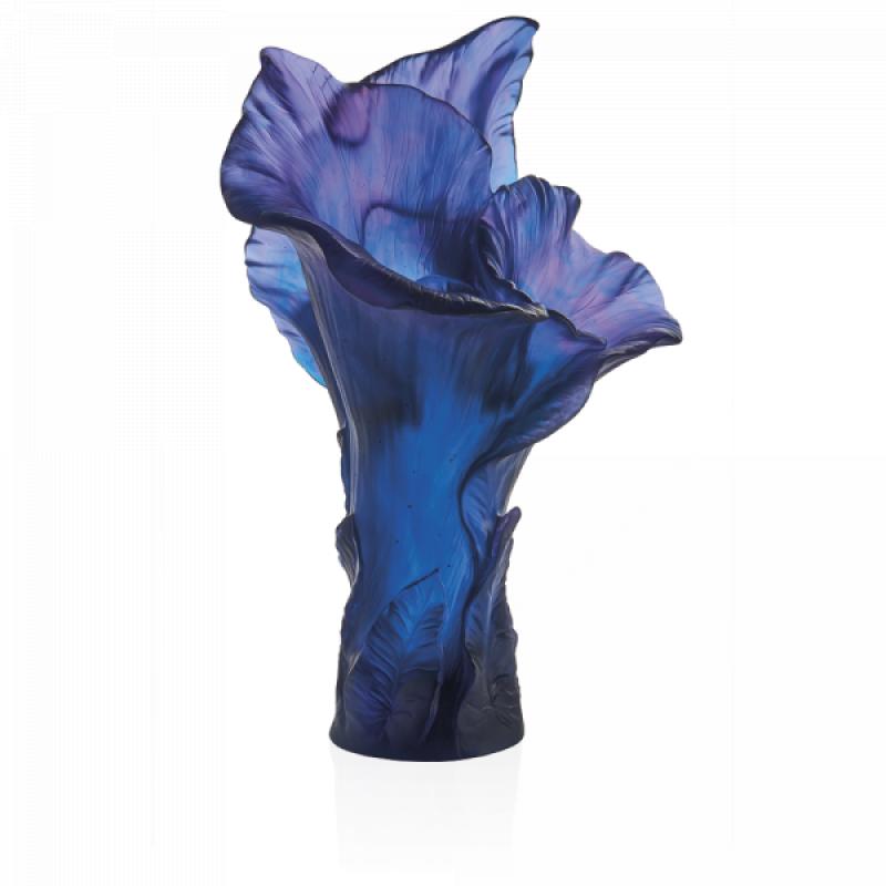 Daum Magnum Vase Arum Dark Blue numbered edition SKU: 5667