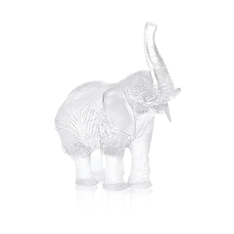 DAUM White elephant by Jean-François Leroy Ref: 03239-3