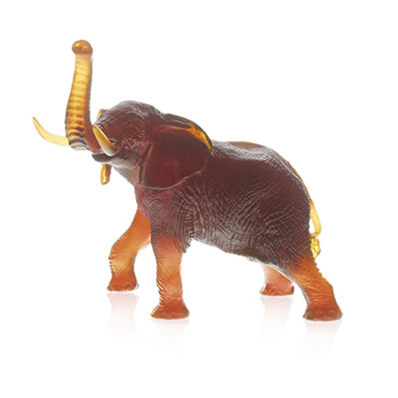 DAUM Amber elephant by Jean-François Leroy Ref: 02568