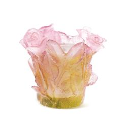 Daum Roses Small Candle Holder