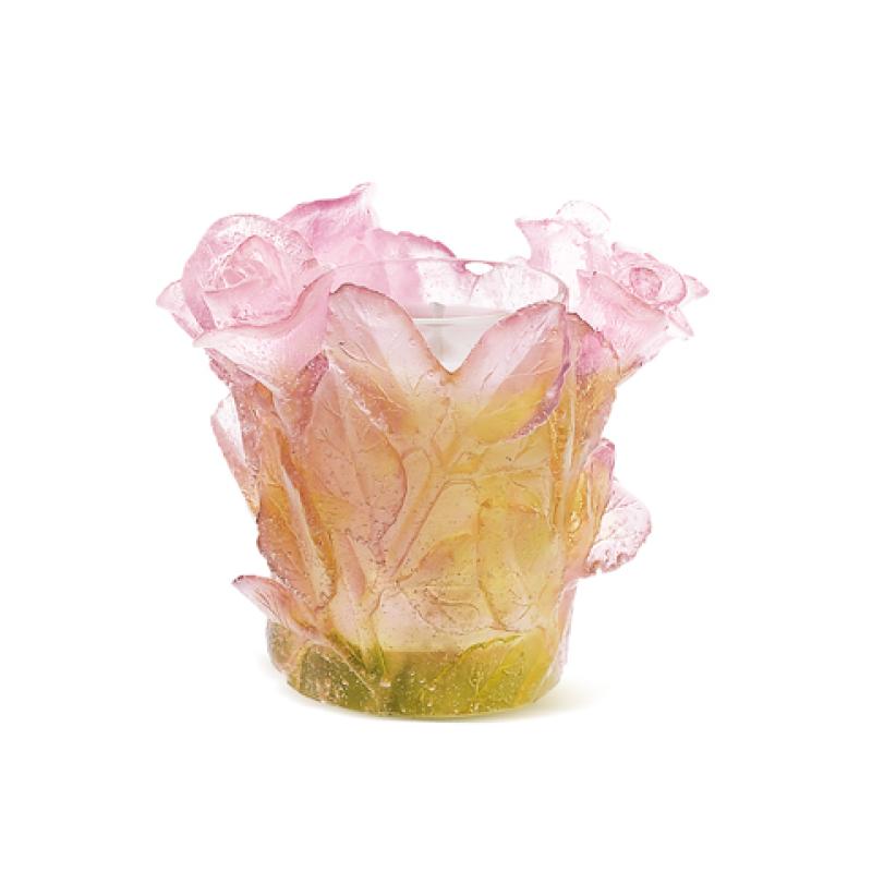 Daum Roses Small Candle Holder
